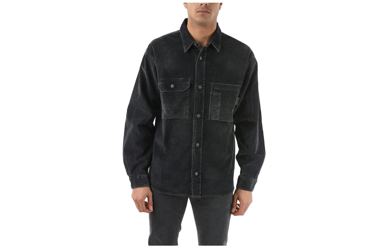 Diesel Black Solid Color Single-Breasted Collar Jacket A032730CEAH9XX