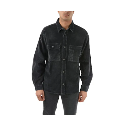 Diesel Black Solid Color Single-Breasted Collar Jacket A032730CEAH9XX