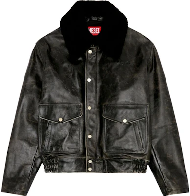 Diesel 黑色純色按鈕領長袖外套 A106280CFAK-9XX Buy Diesel 黑色純色按鈕領長袖外套 A106280CFAK-9XX