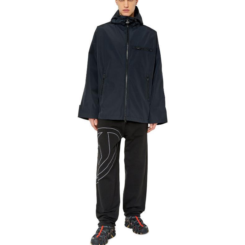 Lookbook Diesel Black Solid Logo Hoodie Jacket A085490TFAL 9XX