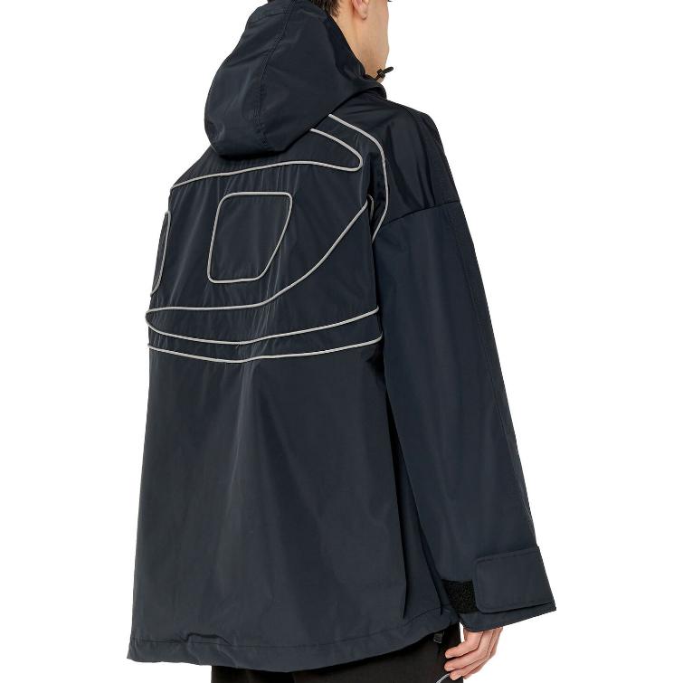 Shop Diesel Black Solid Logo Hoodie Jacket A085490TFAL 9XX