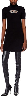 DIESEL Black Solid Y2K Casual Short Sleeve Dress A126130KCAE-9XX Lookbook DIESEL Black Solid Y2K Casual Short Sleeve Dress A126130KCAE-9XX