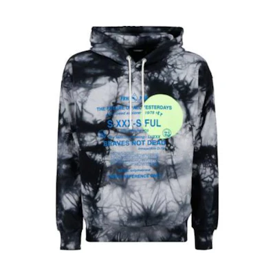 Diesel Black Tie-Dye Print Drawstring Hooded Sweatshirt A000790PAZQ900A