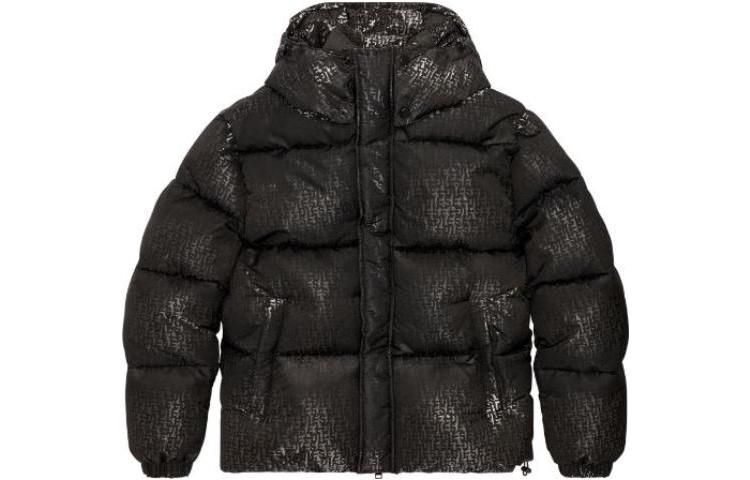 Diesel Black Vintage Hooded Puffer Jacket with Solid Print Design A104890DNAU-9XX 圖 2