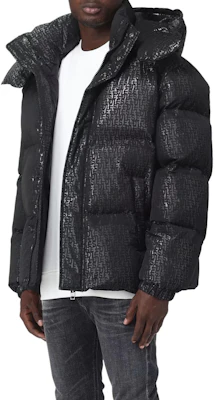 Diesel Black Vintage Hooded Puffer Jacket with Solid Print Design A104890DNAU-9XX Details for Diesel Black Vintage Hooded Puffer Jacket with Solid Print Design A104890DNAU-9XX
