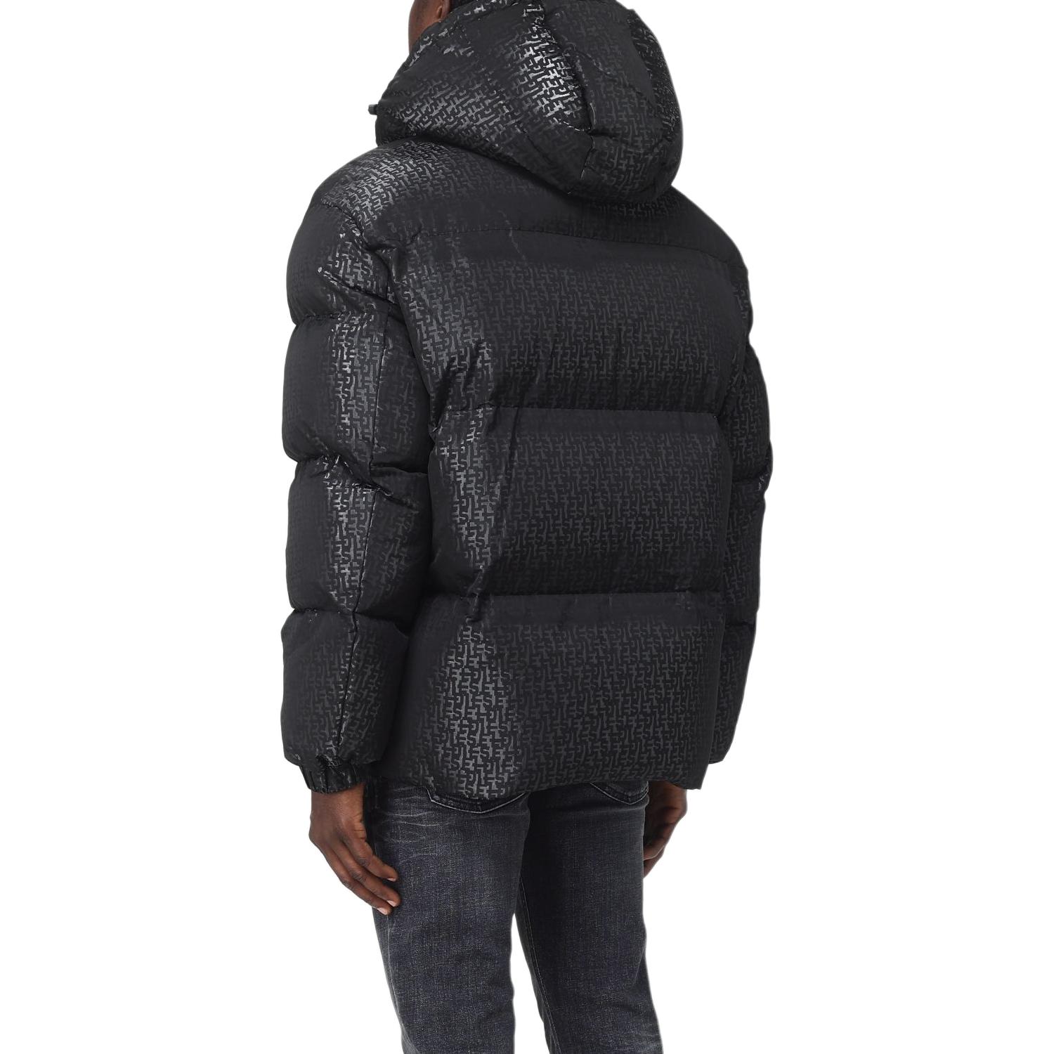 Diesel Black Vintage Hooded Puffer Jacket with Solid Print Design A104890DNAU-9XX 圖 7