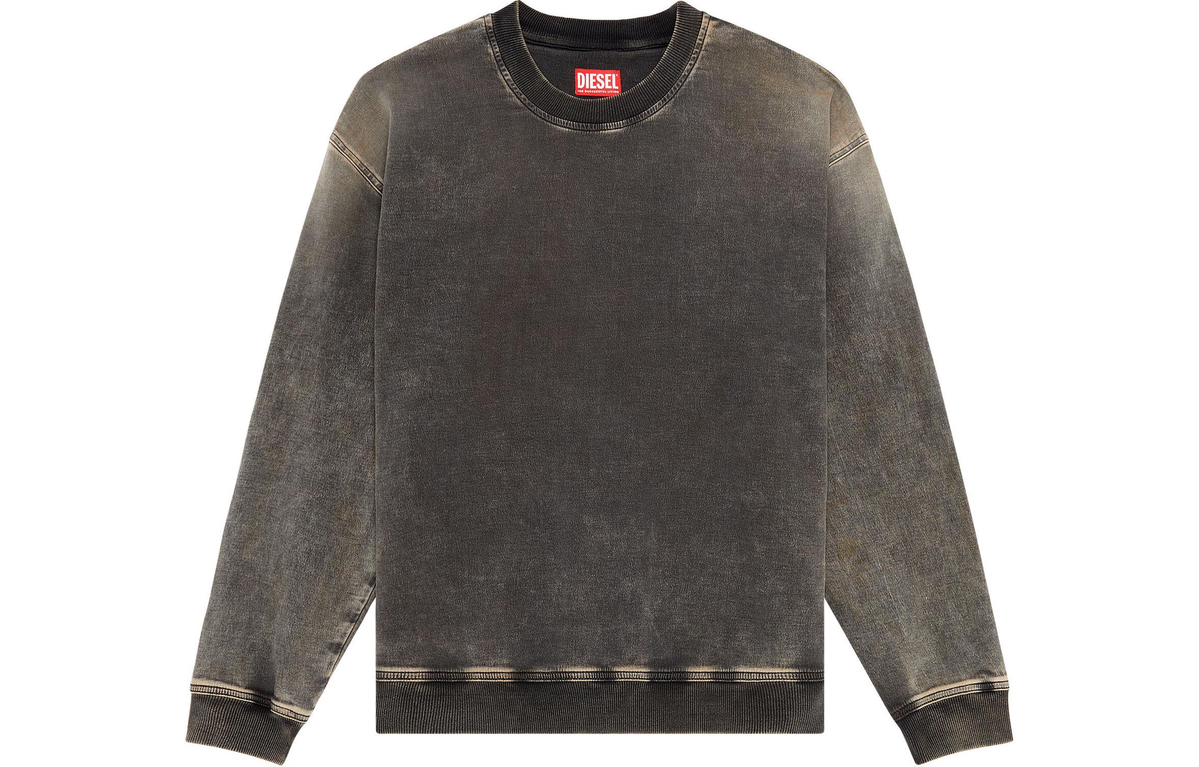 Diesel Black Washed Oversized Pullover Long-Sleeve Sweatshirt A12527068HT-02