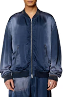 Shop Diesel 藍色漂白噴霧拼色棒球領拉鍊外套 A128140QIAN-81E