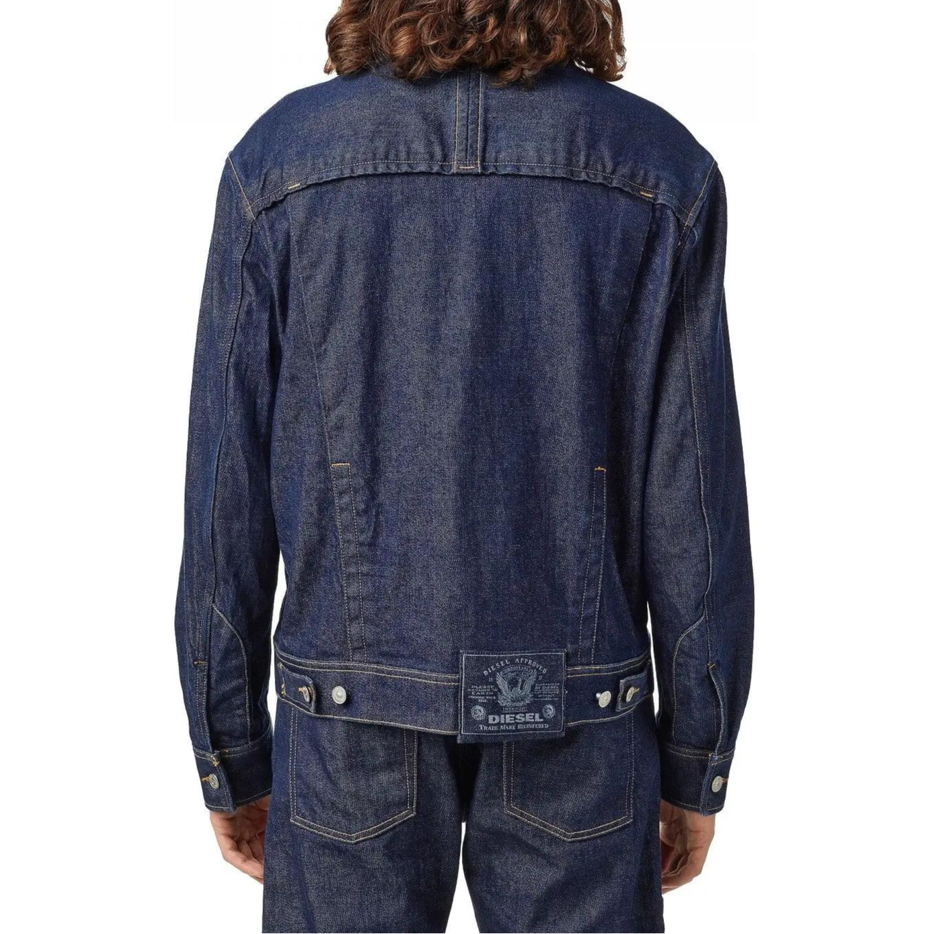 Purchase Diesel Blue Button-Up Multi-Pocket Denim Jacket Long Sleeve Outerwear A0350609B28