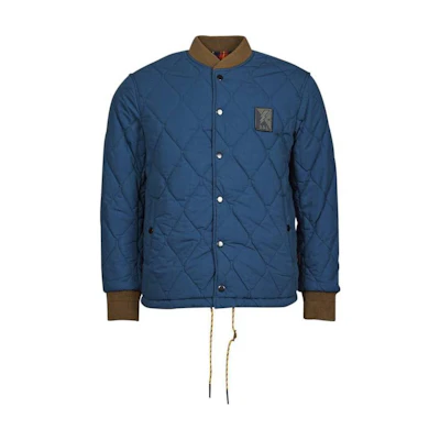 Diesel Blue Color-Block Single-Breasted Stand Collar Jacket A030180IDAI8MD