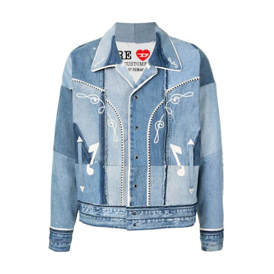 Diesel Blue Denim Jacket with Turn-Down Collar and Single-Breasted Design 00SKQ1BLDE