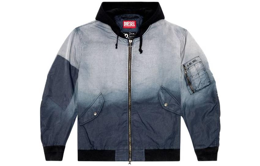 Diesel Blue Hooded Zip-Up Loose-Fit Jacket A105000DNAR-9XX