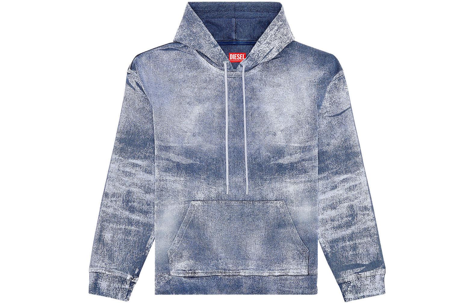 Diesel Blue Hoodie with Kangaroo Pocket and Long Sleeves A11669068JK-01