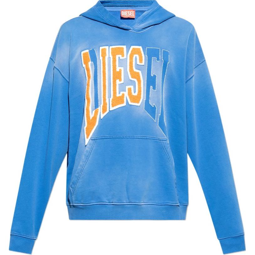 Diesel Blue Hoodie with Letter Print Design A121210EPAI-8II