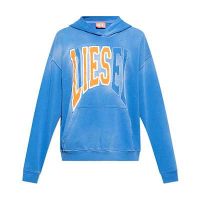 Diesel Blue Hoodie with Letter Print Design A121210EPAI-8II
