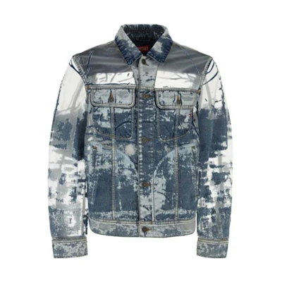 Diesel Blue Long-Sleeve Jacket with Collar and Single-Breasted Design A12554068JH-01