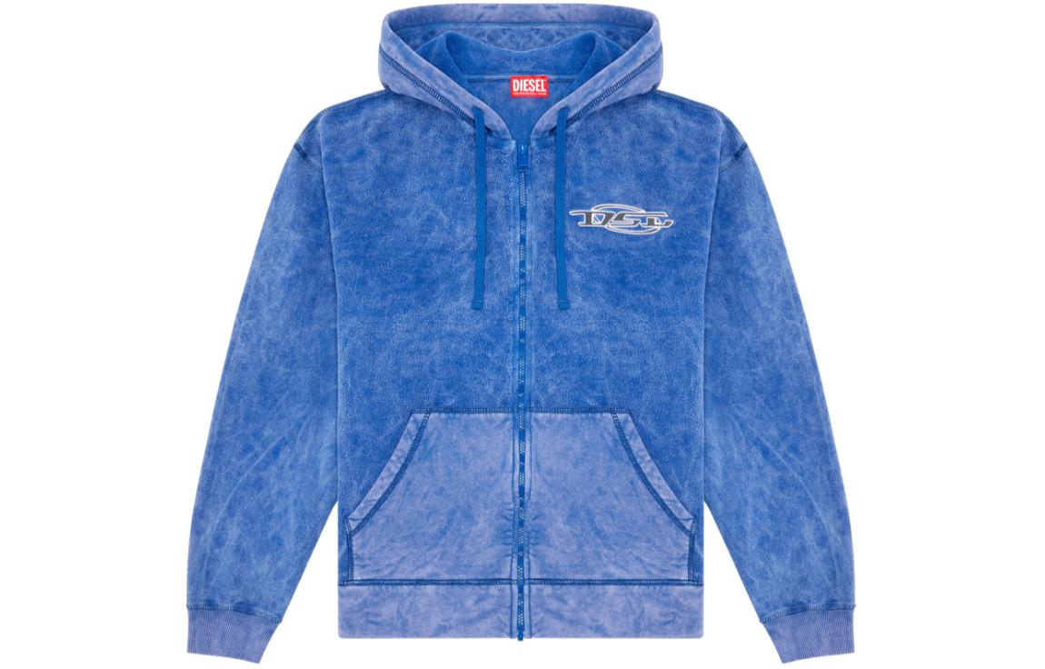 Diesel Blue Marble Wash Zipper Hoodie Jacket A121280WGAI-8II