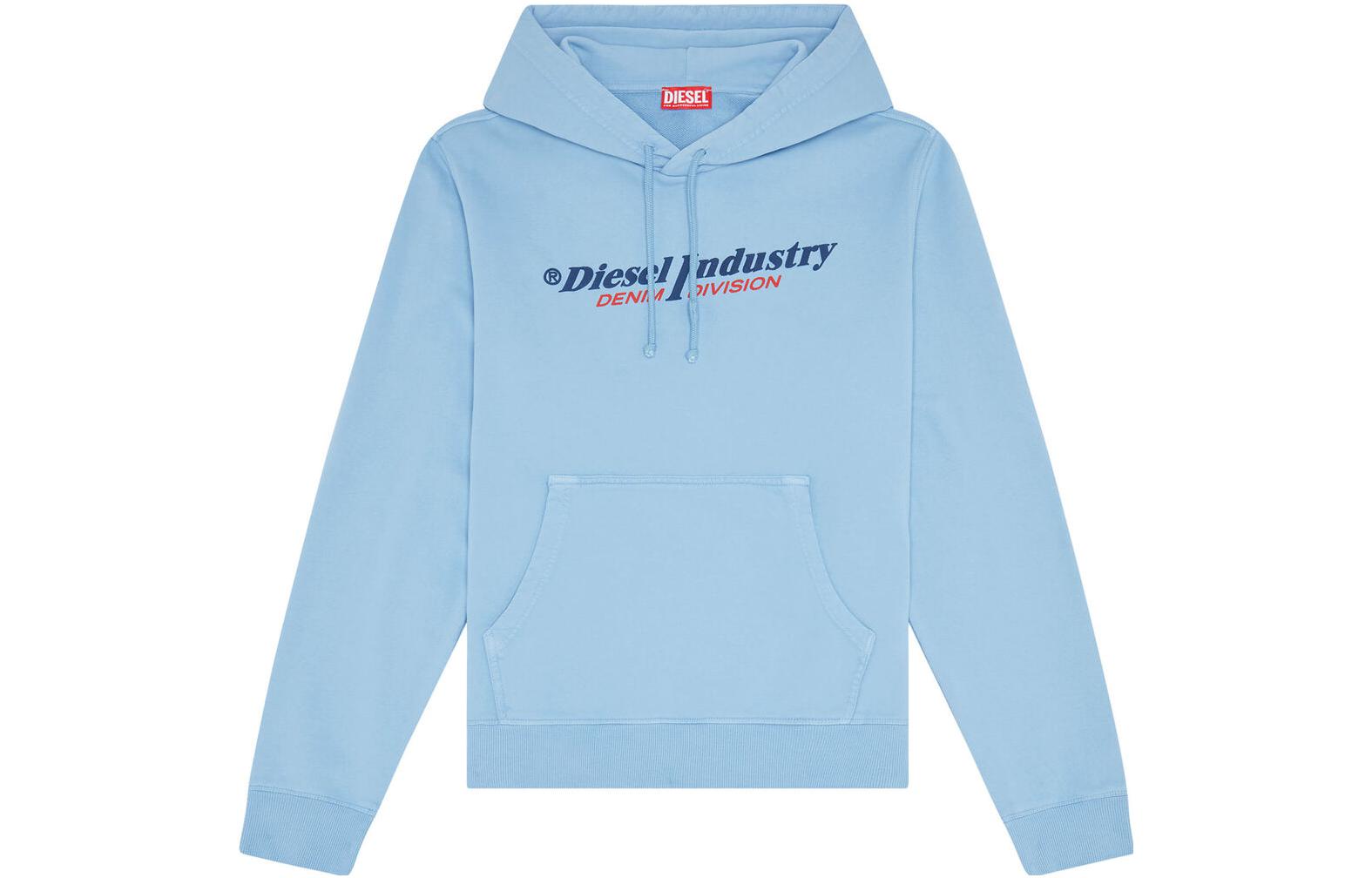 Diesel Blue Oversized Hoodie Long Sleeve Sweatshirt A03744-0AJIH-8DH