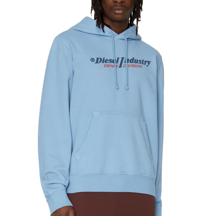 Lookbook 柴油藍色寬鬆連帽長袖衛衣 A03744-0AJIH-8DH