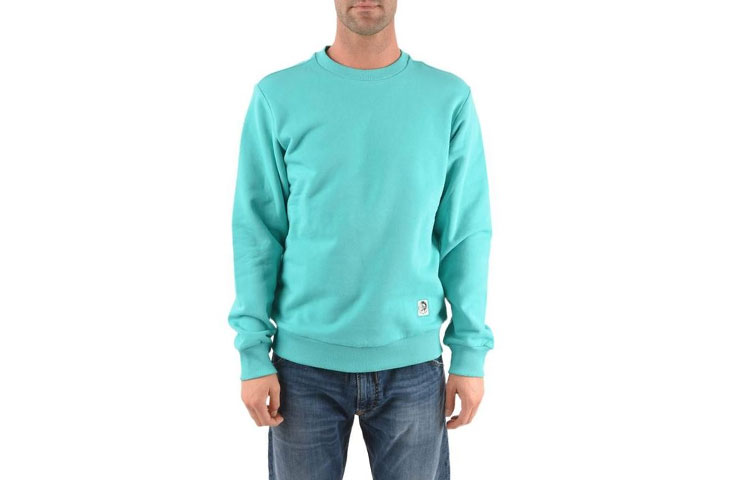 Diesel Blue Pullover Crewneck Sweatshirt with Solid Label Design A000840GAZH5II
