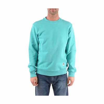 Diesel Blue Pullover Crewneck Sweatshirt with Solid Label Design A000840GAZH5II