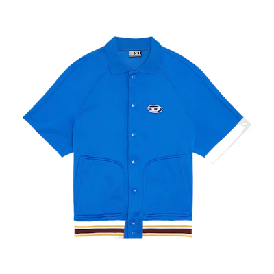 Diesel Blue Short-Sleeve Solid Single-Breasted Jacket A036610LCAM8ED