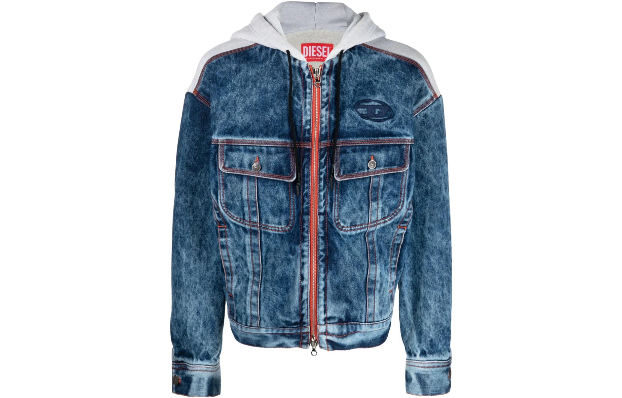 Diesel Blue Slim Fit Long Sleeve Zip-Up Hoodie Jacket A096460EMAD