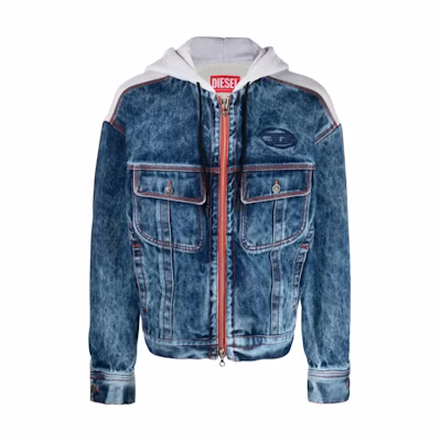Diesel Blue Slim Fit Long Sleeve Zip-Up Hoodie Jacket A096460EMAD