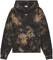 Diesel Brown Black Distressed Tie-Dye Hoodie A132990AJBZ-9XXA Diesel Brown Black Distressed Tie-Dye Hoodie A132990AJBZ-9XXA