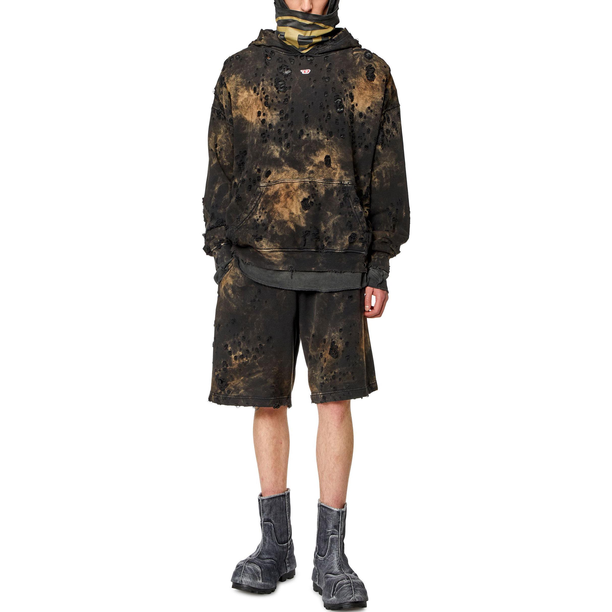 Lookbook Diesel 棕黑色漸層紋染連帽衫 A132990AJBZ-9XXA