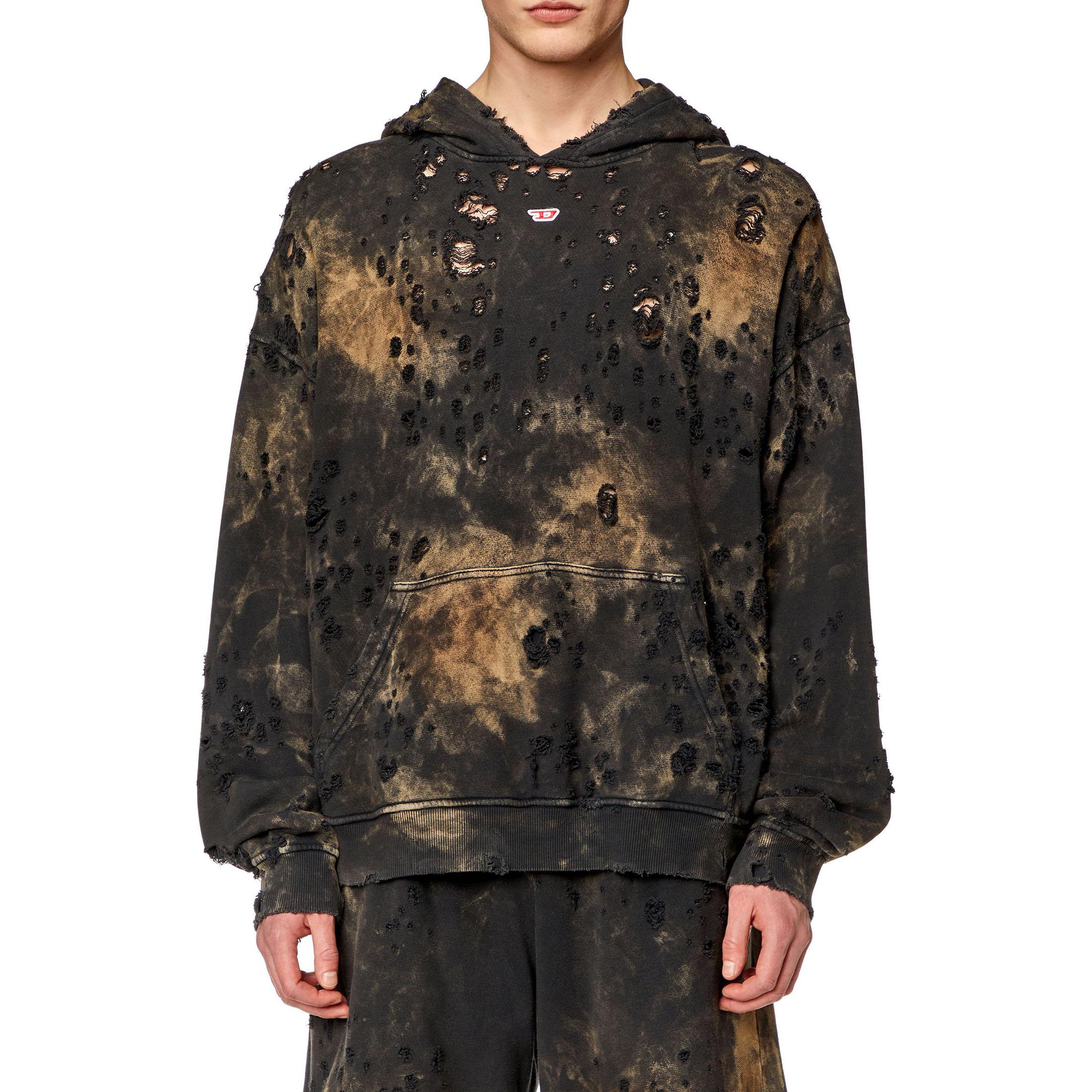 Shop Diesel 棕黑色漸層紋染連帽衫 A132990AJBZ-9XXA