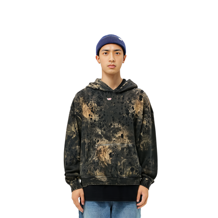 Details for Diesel 棕黑色漸層紋染連帽衫 A132990AJBZ-9XXA