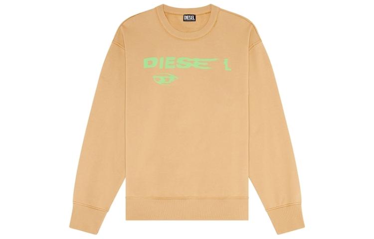 Diesel Brown Crewneck Long-Sleeve Sweatshirt with Letter Print A090210EJAB-7CC