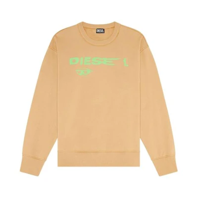 Diesel Brown Crewneck Long-Sleeve Sweatshirt with Letter Print A090210EJAB-7CC