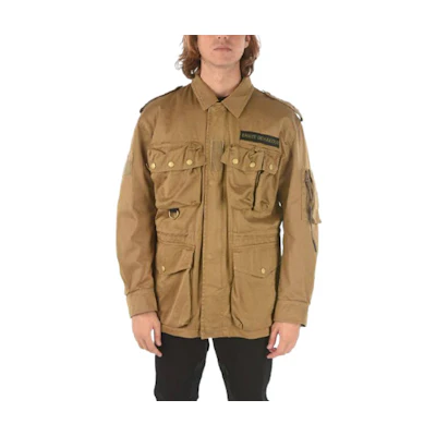 Diesel Brown Long-Sleeve Zip Jacket with Solid Design and Utility Pockets A026780BEAY79R