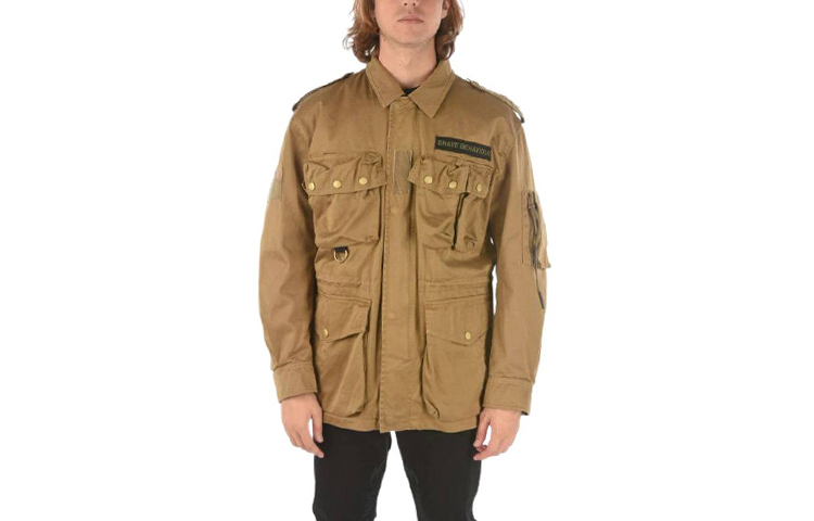 Order Diesel Brown Long-Sleeve Zip Jacket with Solid Design and Utility Pockets A026780BEAY79R