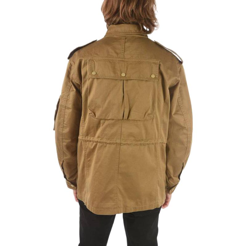 Shop Diesel Brown Long-Sleeve Zip Jacket with Solid Design and Utility Pockets A026780BEAY79R