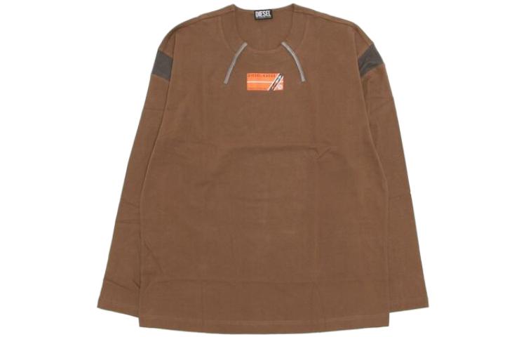 Diesel Brown Solid Crewneck Pullover Long Sleeve Sweatshirt A085690NFAE