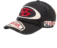 DIESEL C-Braff Distressed Cotton Baseball Cap Black A151030QKAA DIESEL C-Braff Distressed Cotton Baseball Cap Black A151030QKAA