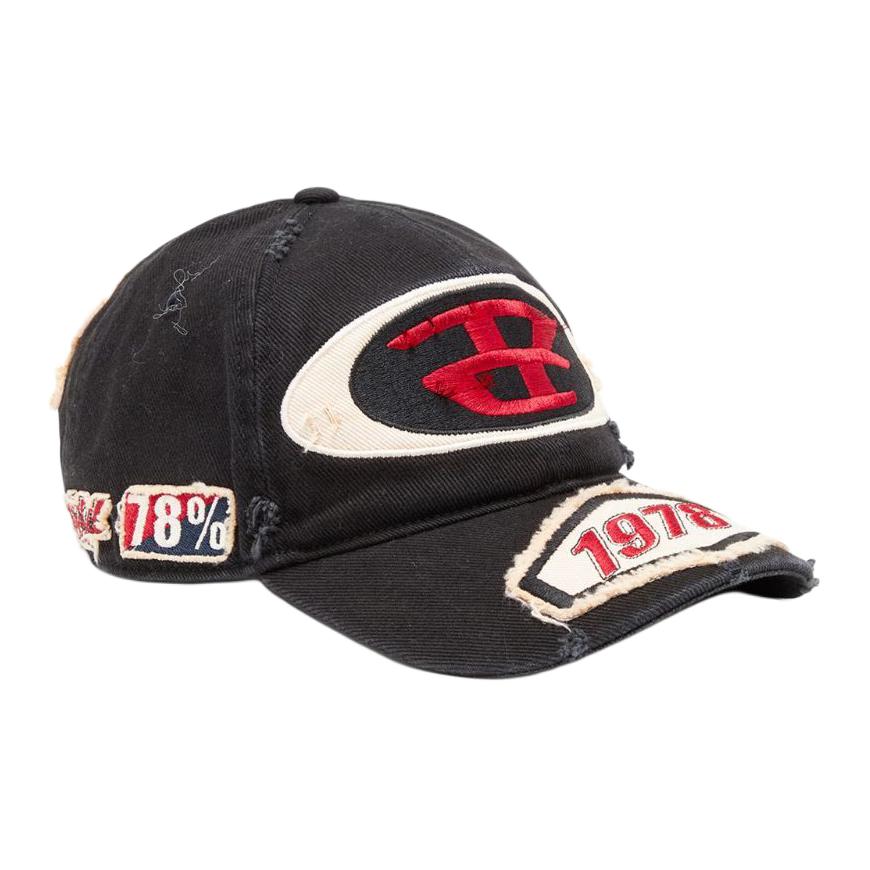 Lookbook Topi Baseball Katun Distressed DIESEL C-Braff Warna Hitam A151030QKAA