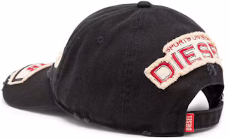 Shop DIESEL C-Braff 做舊棉質棒球帽 黑色 A151030QKAA