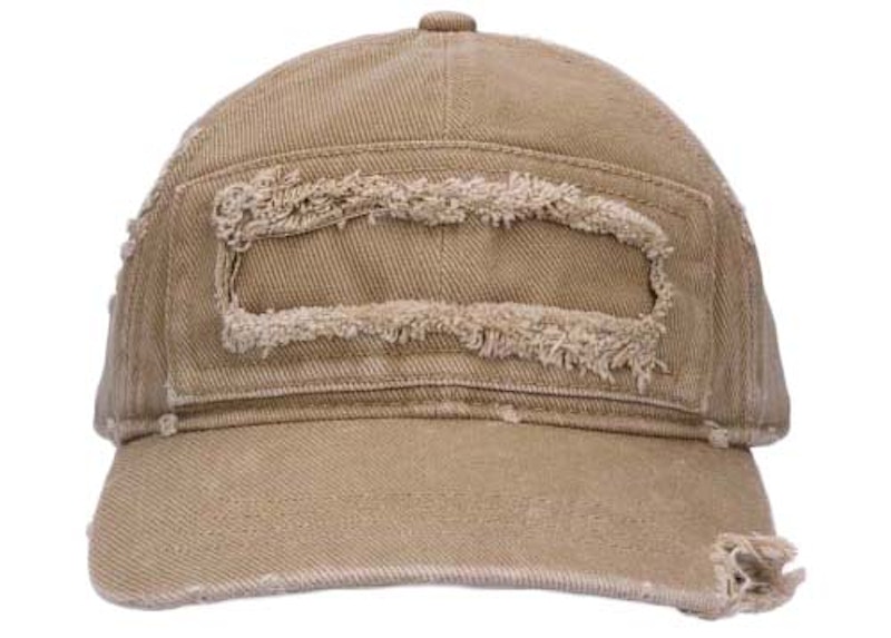 Diesel C-Thurs Baseball Cap with Cut-Out Patch Light Brown