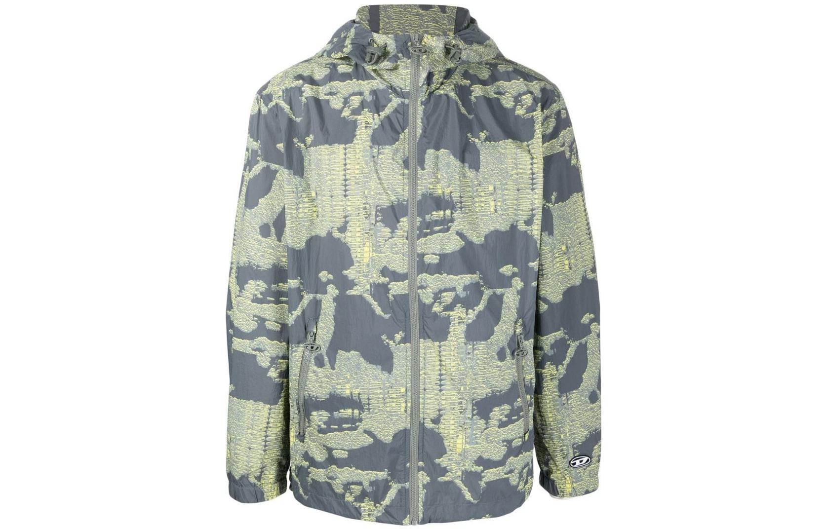 Diesel Camo Graphic Print Full-Zip Hoodie Jacket for Men A088180DMAU5BVA