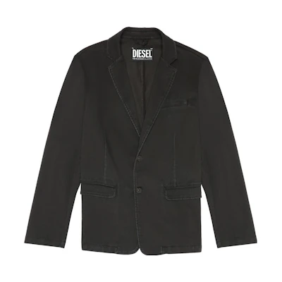 Diesel Charcoal Gray Blazer with Pocket Design and Single-Breasted Fit 00SWN6E912H-02