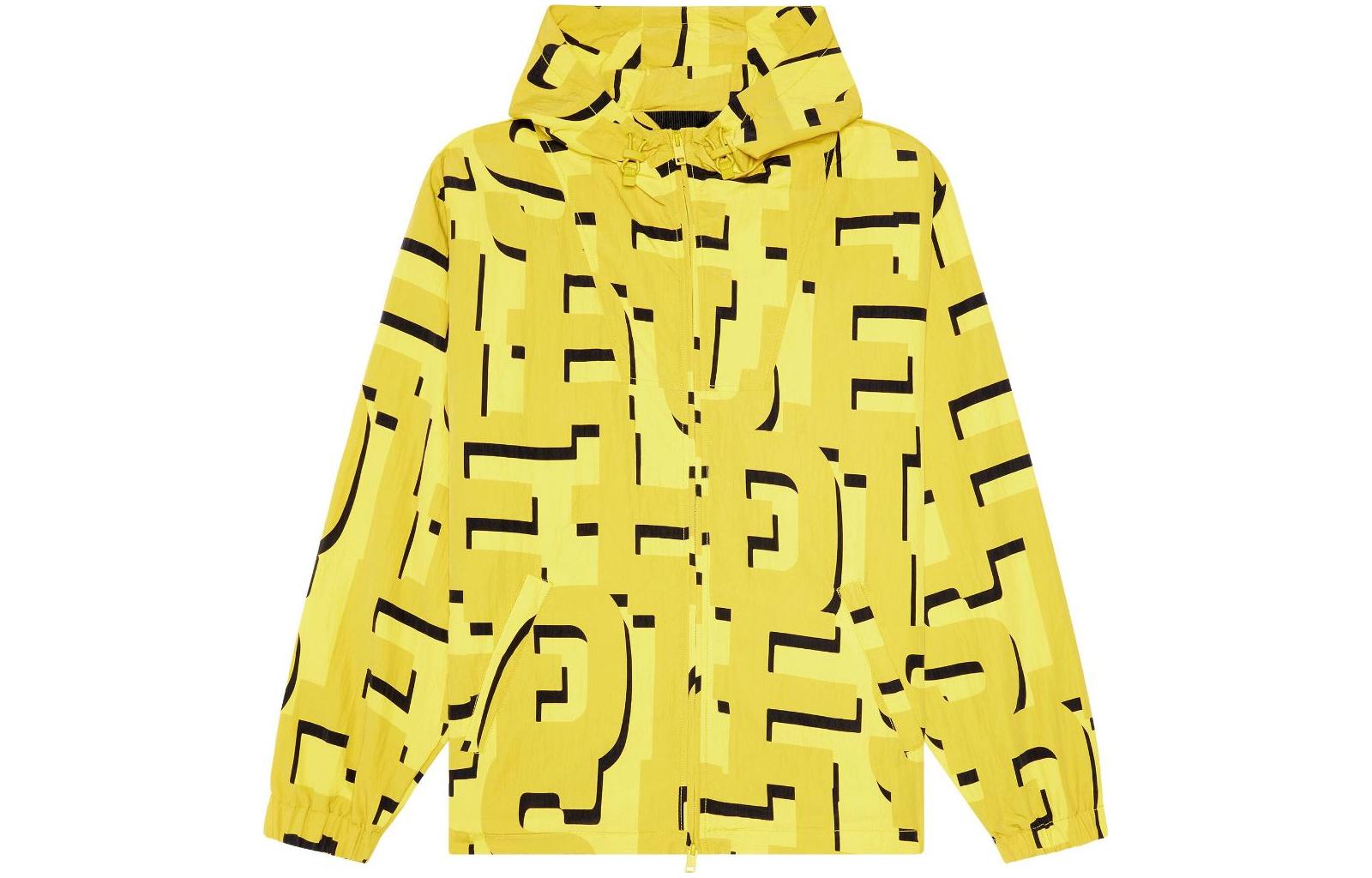 Diesel Classic Logo Print Zip-Up Windbreaker Jacket Yellow () A110080QFAW-5FYA
