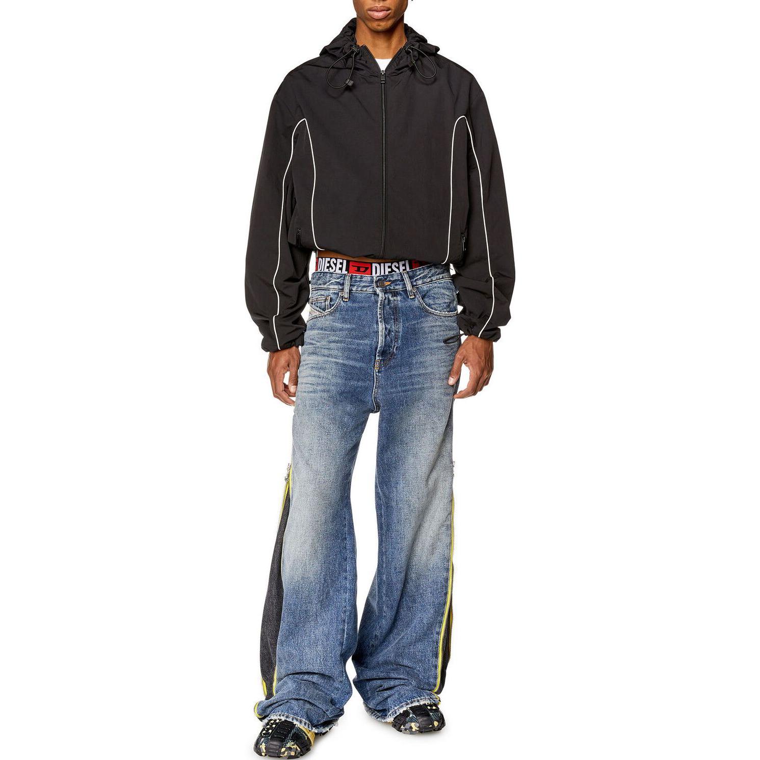 Lookbook Diesel Coated Zipper Hoodie Jacket - Black A106740KJAE