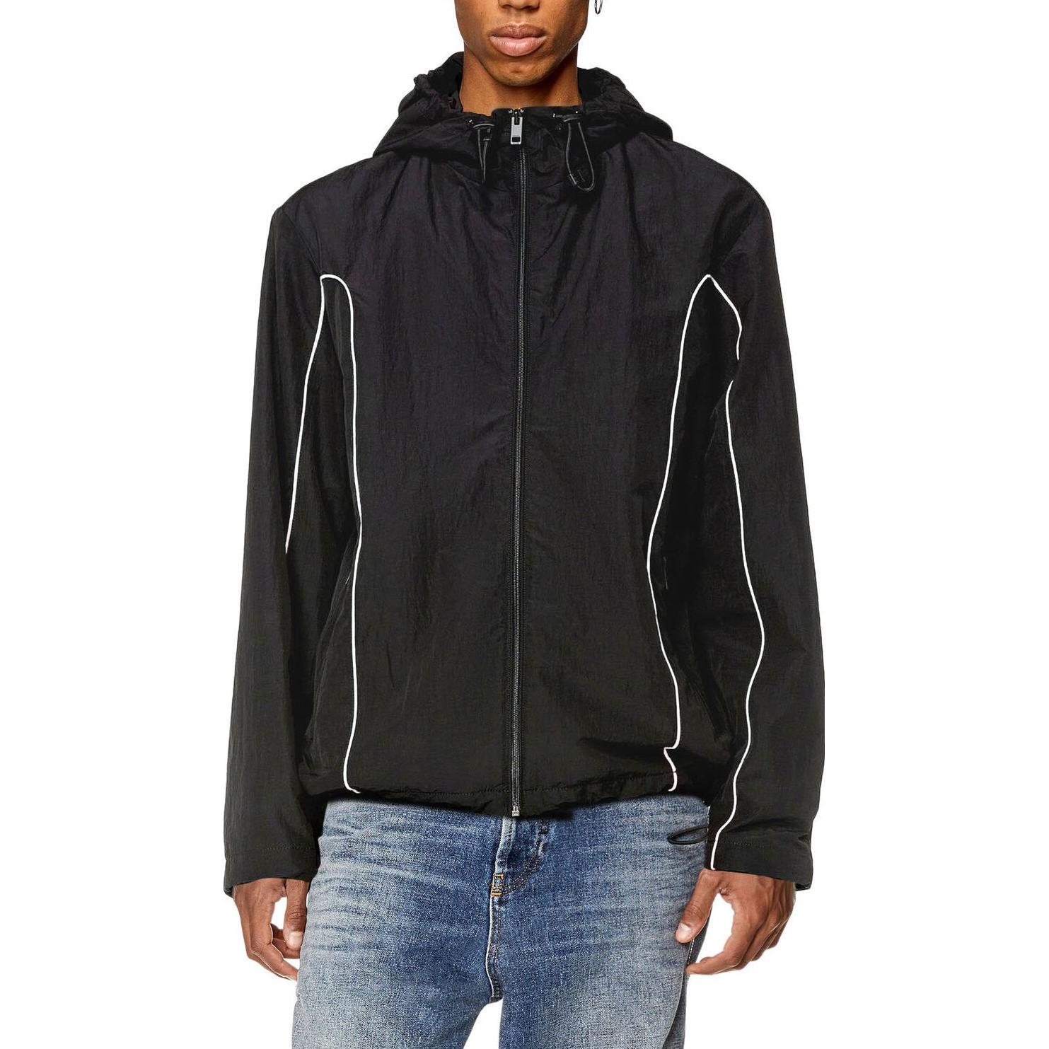 Shop Diesel Coated Zipper Hoodie Jacket - Black A106740KJAE