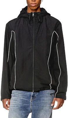 Diesel Coated Zipper Hoodie Jacket - Black A106740KJAE Shop Diesel Coated Zipper Hoodie Jacket - Black A106740KJAE