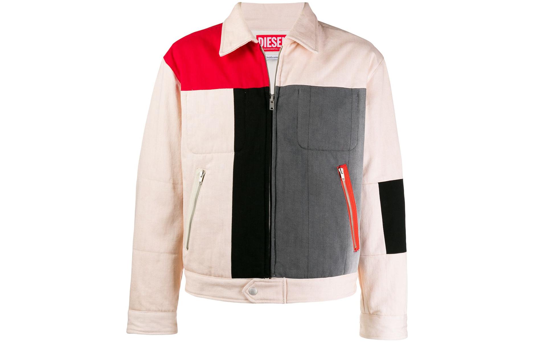 Diesel Colorblock Full-Zip Jacket Off-White 00SCUG003Y8-100