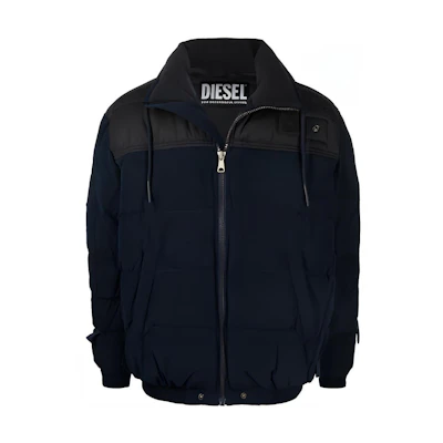 Diesel Colorblock Loose Fit Zip-Up Puffer Jacket Blue A030290TCAF86V